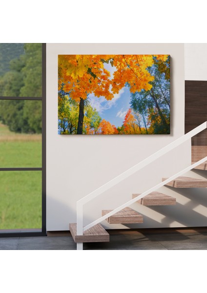-Premier Kanvas Serileri- Sarı Yapraklı Sonbahar Manzarası Duvar TABLOSU-1236 indirimleri