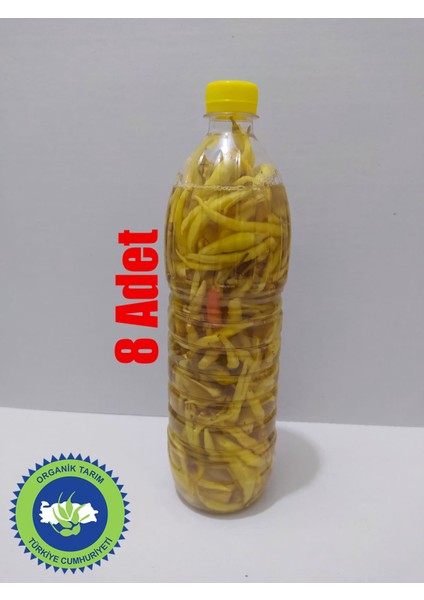 Doğal Adana Yayla Biber Turşusu Hafif Acı 1 Litre (8 Adet)
