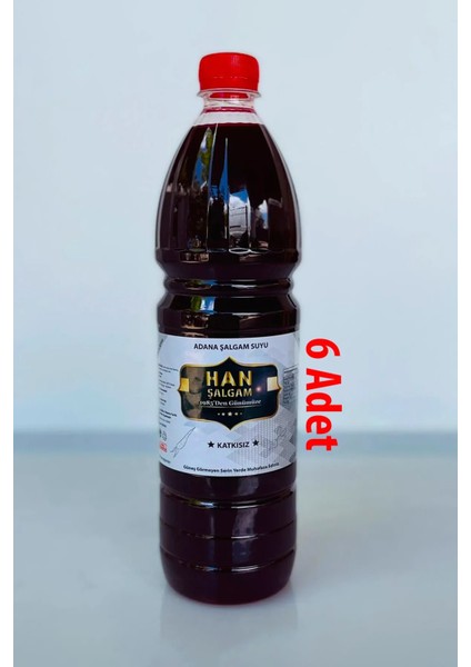 Katkısız Adana Şalgamı Acılı 1 Lt (6 Adet)