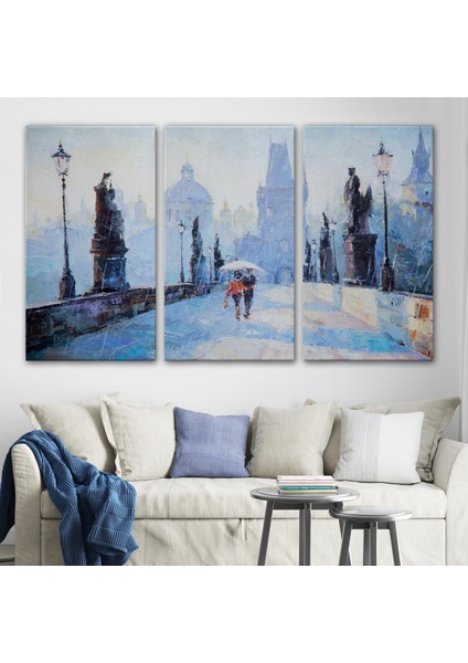 -Premier Kanvas Serileri- Şemsiye Altında Bir Çift Aşık Temalı Kanvas Duvar TABLOSU-1187 modelleri