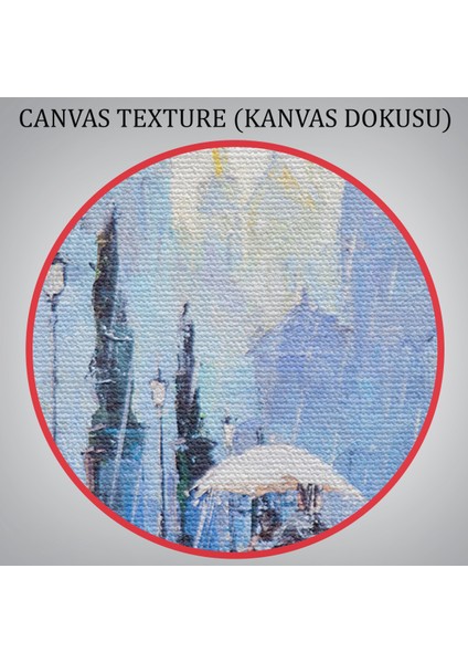 -Premier Kanvas Serileri- Şemsiye Altında Bir Çift Aşık Temalı Kanvas Duvar TABLOSU-1187
