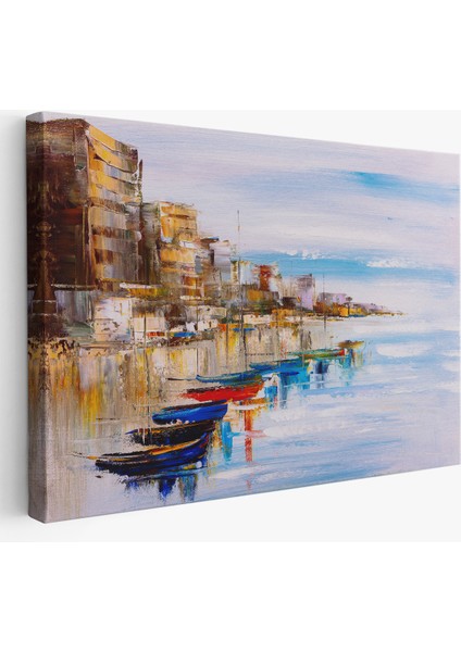 -Premier Kanvas Serileri- Mykonos Limanı Duvar TABLOSU-1209