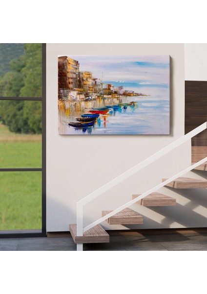 -Premier Kanvas Serileri- Mykonos Limanı Duvar TABLOSU-1209 indirimleri