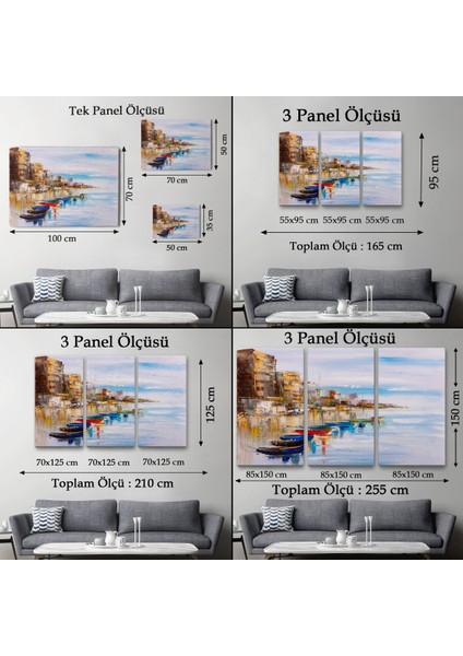 -Premier Kanvas Serileri- Mykonos Limanı Duvar TABLOSU-1209