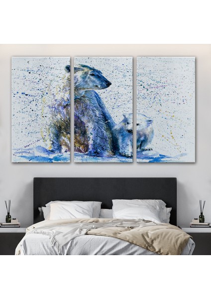 -Premier Kanvas Serileri- Kutup Ayısı ve Yavrusu Dekoratif Kanvas Tablo 1139 modelleri