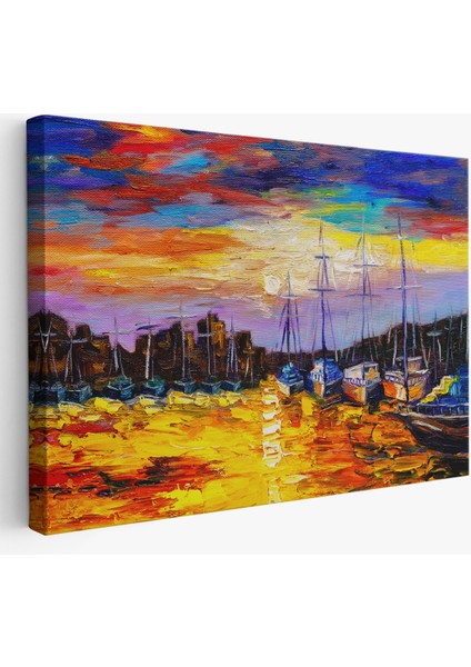 -Premier Kanvas Serileri- Balıkçı Köyü Kanvas Duvar TABLOSU-1188