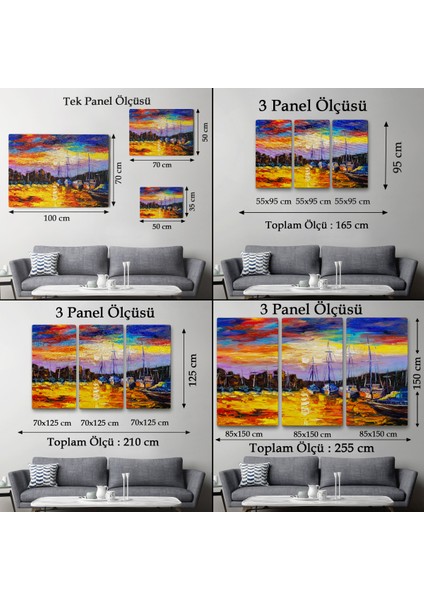 -Premier Kanvas Serileri- Balıkçı Köyü Kanvas Duvar TABLOSU-1188
