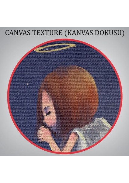 -Premier Kanvas Serileri- Ay'da Diz Çöküp Dua Eden Melek Kızın TABLOSU-1210