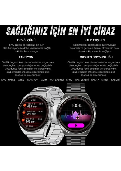 Yeni Spor Watch Gt3 Max Gümüş Akıllı Saat 1.45 Inç 46MM Nfc/sesli Arama Huawei iPhone Uyumlu 8,9,10