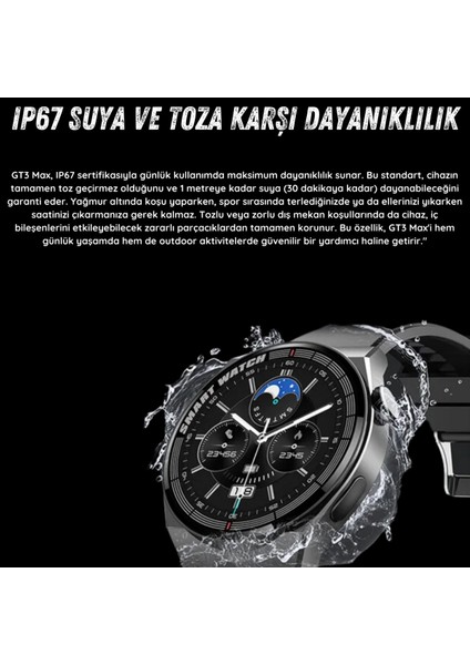 Yeni Spor Watch Gt3 Max Gümüş Akıllı Saat 1.45 Inç 46MM Nfc/sesli Arama Huawei iPhone Uyumlu 8,9,10
