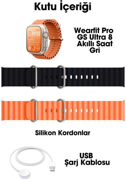 Gs8 Watch 8 Ultra 49MM Uyumlu Gerçek Kordon Kilitlemeli Akıllı Saat Çift Kordonlu modelleri