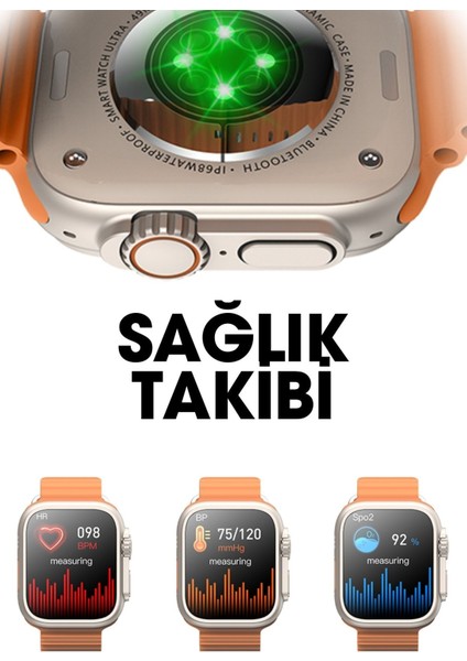 Gs8 Watch 8 Ultra 49MM Uyumlu Gerçek Kordon Kilitlemeli Akıllı Saat Çift Kordonlu fırsatları
