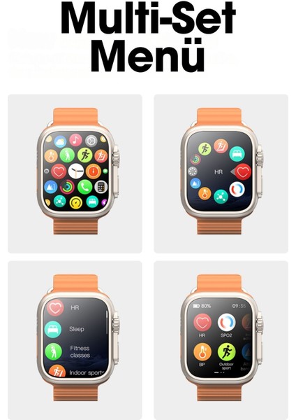 Gs8 Watch 8 Ultra 49MM Uyumlu Gerçek Kordon Kilitlemeli Akıllı Saat Çift Kordonlu indirimleri