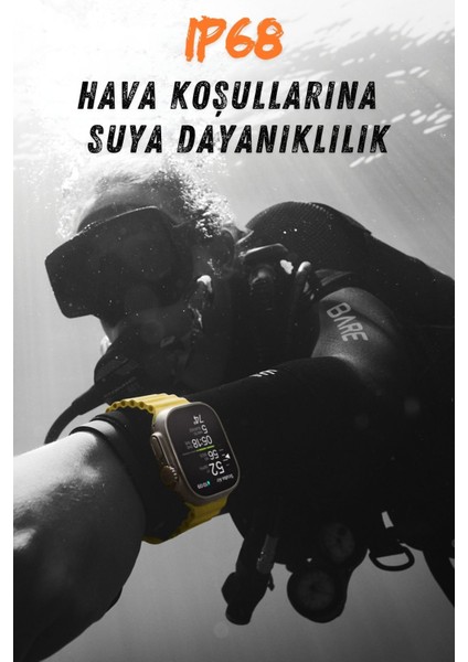 Gs8 Watch 8 Ultra 49MM Uyumlu Gerçek Kordon Kilitlemeli Akıllı Saat Çift Kordonlu