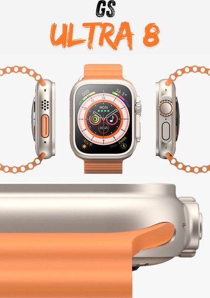 Gs8 Watch 8 Ultra 49MM Uyumlu Gerçek Kordon Kilitlemeli Akıllı Saat Çift Kordonlu