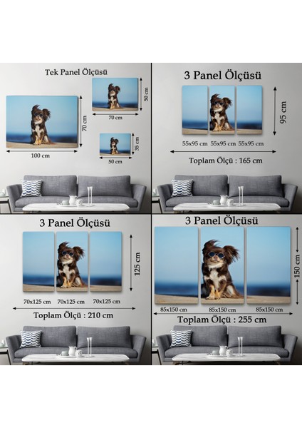-Premier Kanvas Serileri- Küçük Köpek Dekoratif Kanvas Tablo 1157