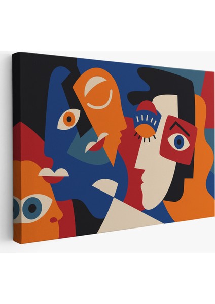 -Premier Kanvas Serileri- Picasso Tarzı Soyut Insan Yüzleri Kanvas Duvar TABLOSU-1195