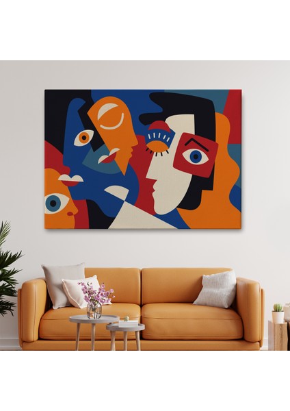 -Premier Kanvas Serileri- Picasso Tarzı Soyut Insan Yüzleri Kanvas Duvar TABLOSU-1195 fiyatları