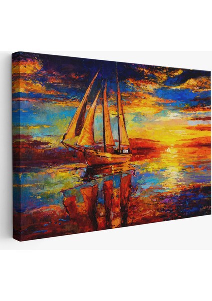 -Premier Kanvas Serileri- Okyanustaki Büyük Yelkenli Duvar TABLOSU-1227
