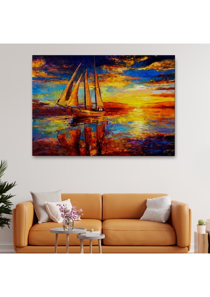 -Premier Kanvas Serileri- Okyanustaki Büyük Yelkenli Duvar TABLOSU-1227 fiyatları