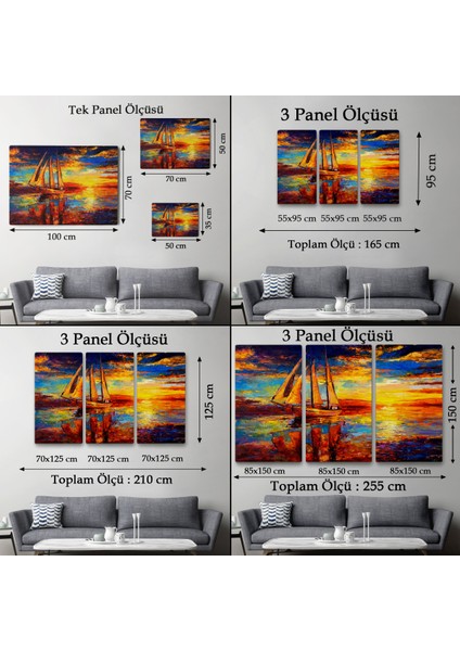 -Premier Kanvas Serileri- Okyanustaki Büyük Yelkenli Duvar TABLOSU-1227