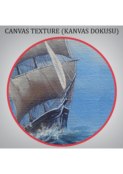 -Premier Kanvas Serileri- Dalgalı Okyanustaki Büyük Yelkenli Duvar TABLOSU-1215