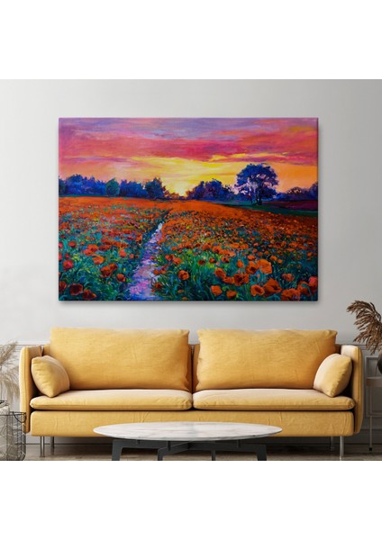 -Premier Kanvas Serileri- Haşhaş Tarlasının Yağlı Boya TABLOSU-1211 fiyatları