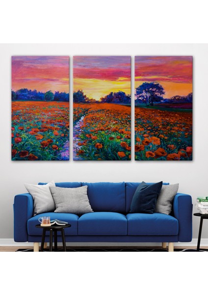 -Premier Kanvas Serileri- Haşhaş Tarlasının Yağlı Boya TABLOSU-1211 modelleri