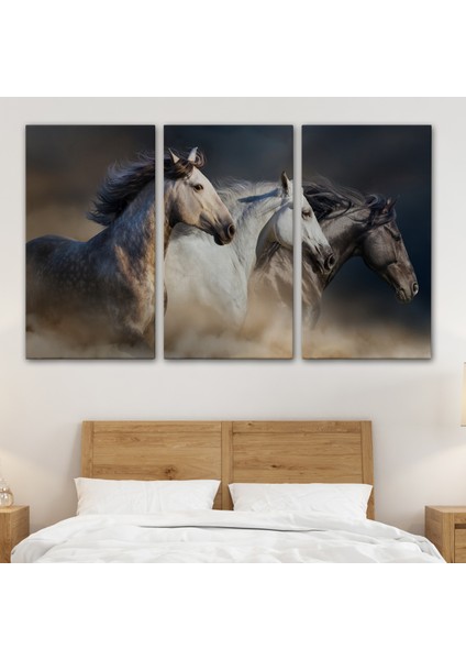 -Premier Kanvas Serileri- Koşan Atlar Dekoratif Kanvas Tablo -1129 modelleri