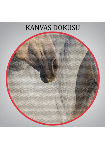 -Premier Kanvas Serileri- Koşan Atlar Dekoratif Kanvas Tablo -1129
