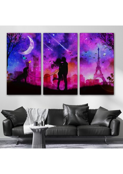 -Premier Kanvas Serileri- Eyfel Kulesi Önünde Öpüşen Çift Duvar TABLOSU-1224 modelleri