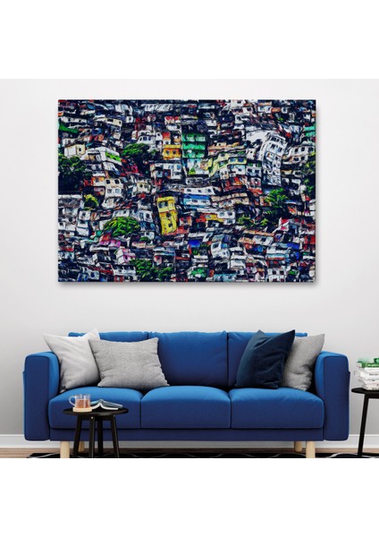 -Premier Kanvas Serileri- Kalabalık Şehir Manzarası Duvar TABLOSU-1228 fiyatları