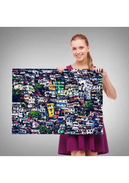 -Premier Kanvas Serileri- Kalabalık Şehir Manzarası Duvar TABLOSU-1228 fırsatları