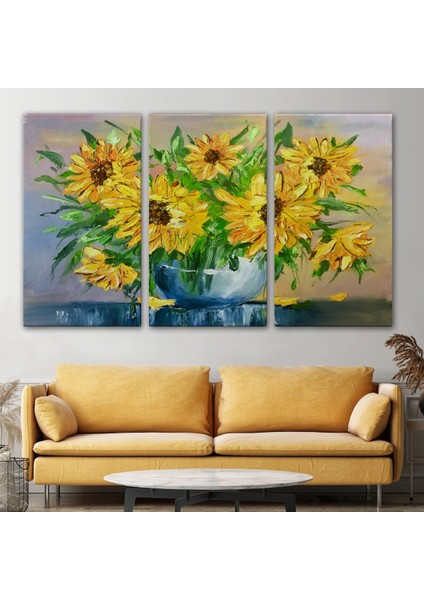 -Premier Kanvas Serileri- Vazodaki Ayçiçekleri Duvar TABLOSU-1237 modelleri