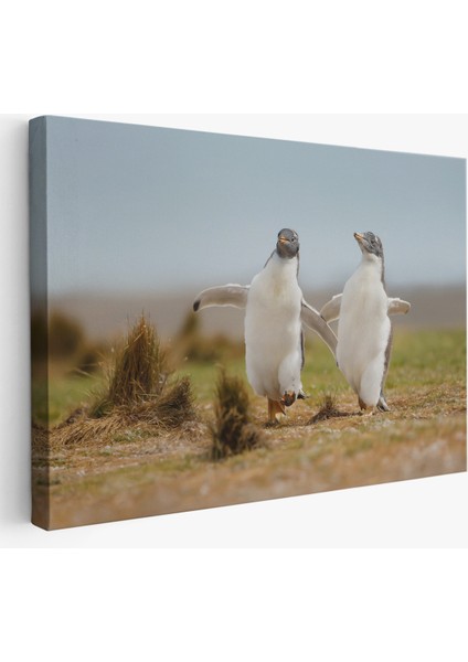 -Premier Kanvas Serileri- Mutlu Yavru Penguenler Dekoratif Kanvas Tablo 1152