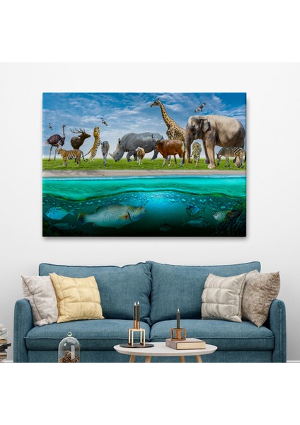-Premier Kanvas Serileri- Hayvanlar Alemi Dekoratif Kanvas Tablo 1177 fiyatları