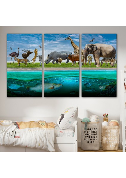 -Premier Kanvas Serileri- Hayvanlar Alemi Dekoratif Kanvas Tablo 1177 modelleri