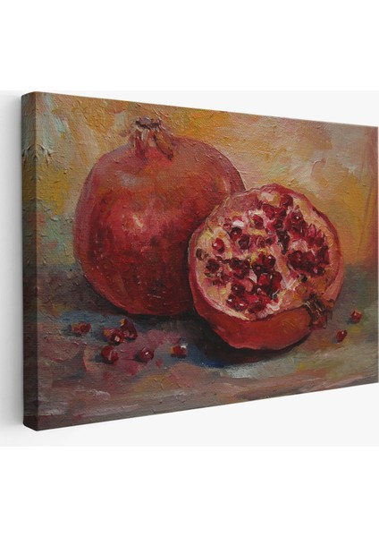 -Premier Kanvas Serileri- Nar Yağlı Boya Görünümlü Klasik Sanat TABLOSU-1230