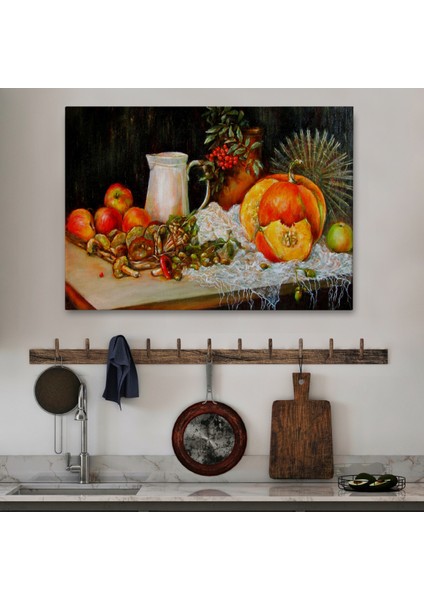 -Premier Kanvas Serileri- Masa Üstündaki Meyveler Yağlı Boya Görünümlü TABLO-1214 fiyatları