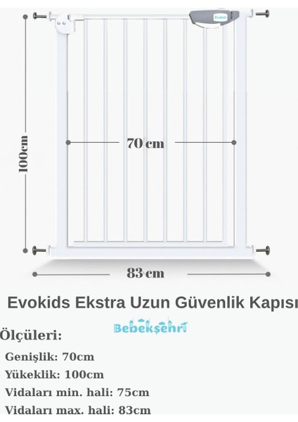 Ekstra Uzun Çocuk Güvenlik Kapısı