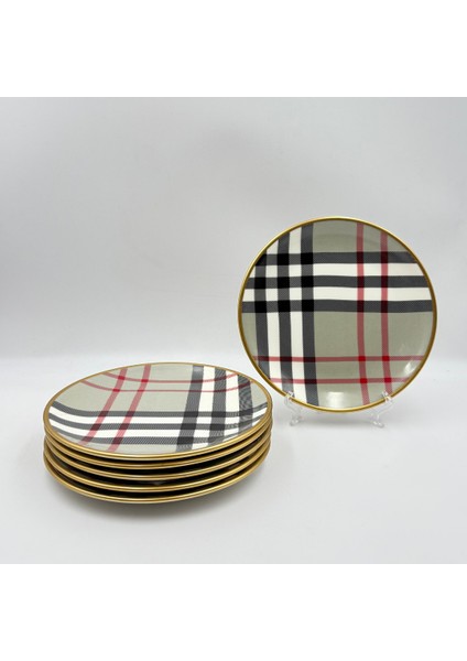 Ekose Desenli 6'lı Pasta Seti fiyatları