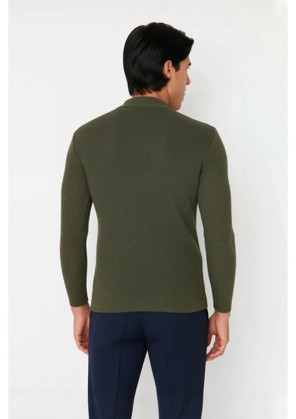 Erkek Dik Yaka Uzun Kol Fitilli Dar Kalıp Triko Kazak Kış Sezonu Için Modern ve Konforlu Stil fiyatları