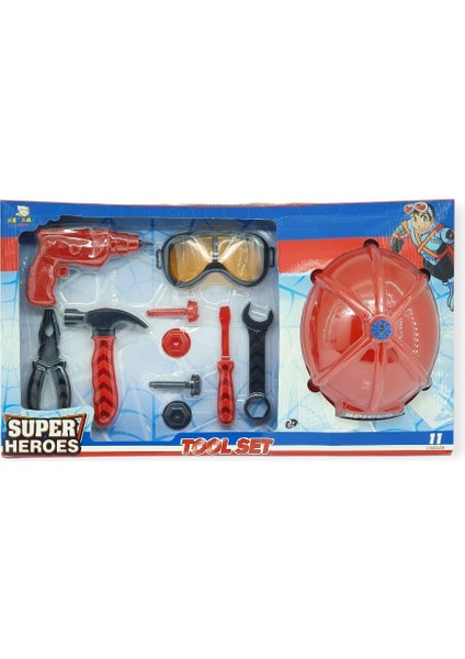 Meslek Setleri - Baretli Tamir Seti 11 Parça - Kırmızı (Lisinya) modelleri