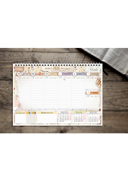 Express Planlayıcı 2026 Takvim A4 Ebat 53 Haftalık Planlayıcı Vintage Journal (SCRAPBOOKİNG'DEN ESİNLENDİ) fiyatları