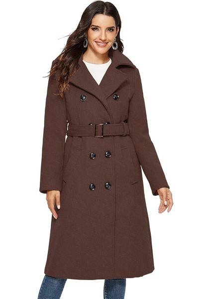 Kemer Detaylı Aksesuarlı Kaşe Kaban