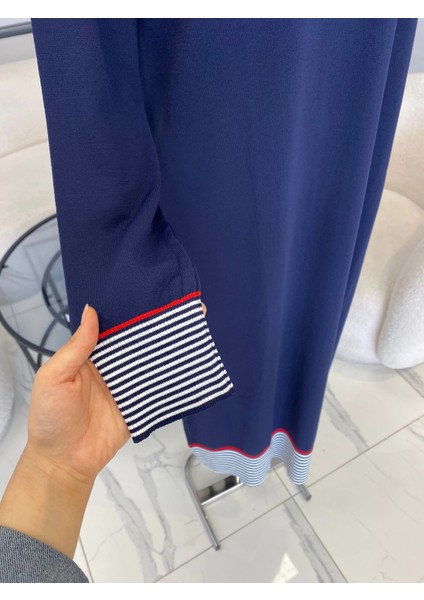 Kolları Çizgili Triko Elbise fiyatları