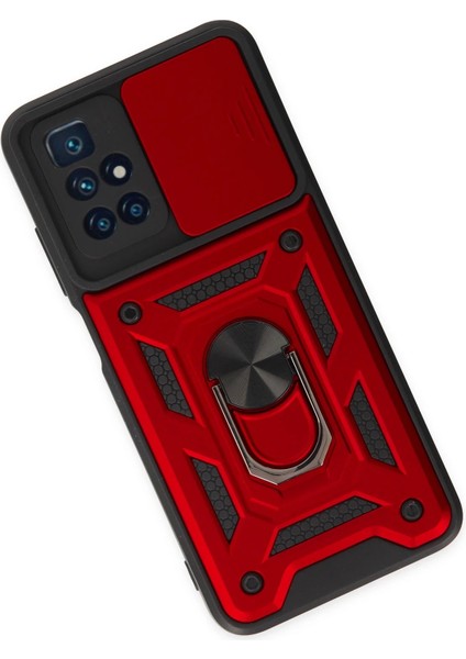 Ds-Derin Newface Xiaomi Redmi 10 2022 Kılıf Pars Lens Yüzüklü Silikon - Kırmızı modelleri