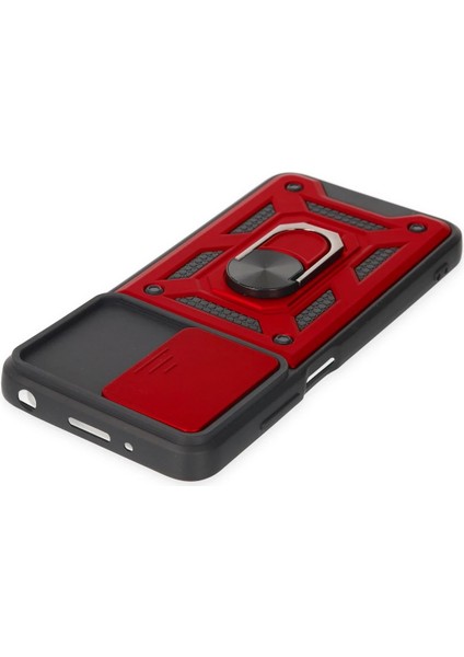 Ds-Derin Newface Xiaomi Redmi 10 2022 Kılıf Pars Lens Yüzüklü Silikon - Kırmızı fırsatları