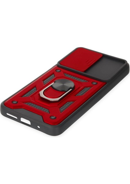 Ds-Derin Newface Xiaomi Redmi 10 2022 Kılıf Pars Lens Yüzüklü Silikon - Kırmızı indirimleri