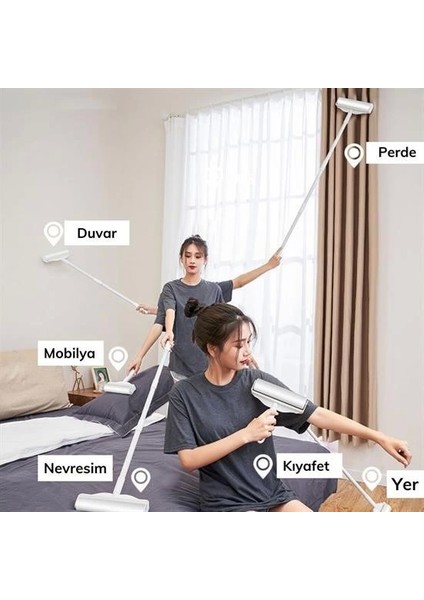 Pratik Temizlik Için Yapışkanlı Tüy Rulosu 24 cm Teleskopik Uzayabilen Saplı 2 Yedekli ( Lisinya ) modelleri